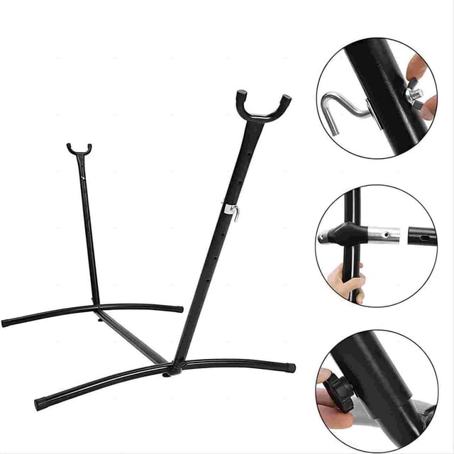 SUGIFT 500lbs 9ft Portable Heavy-Duty Steel Hammock Stand with Carrying Case, Black