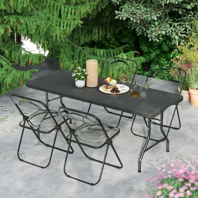 SUGIFT 6ft Folding Table Plastic Foldable Table for Indoor/Outdoor Use