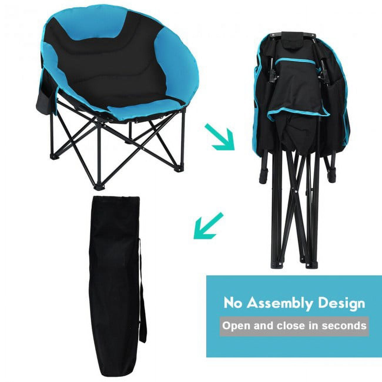 SUGIFT Folding Chair Steel Camping Chair Folding Padded Seat