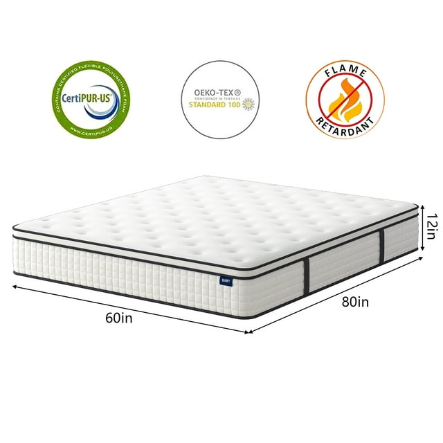 SUGIFT 12in Comfort Innerspring Mattress, Queen