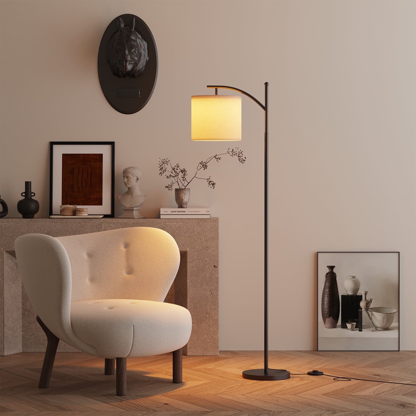 SUGIFT Modern Floor Lamp 3-Color LED Standing Lamp for Living Room, Bedroom & Office