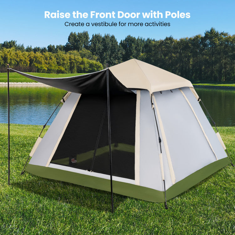 tent to stand up in SUGIFT 2-4 Person Instant Pop-up Camping Tent with Removable Rainfly