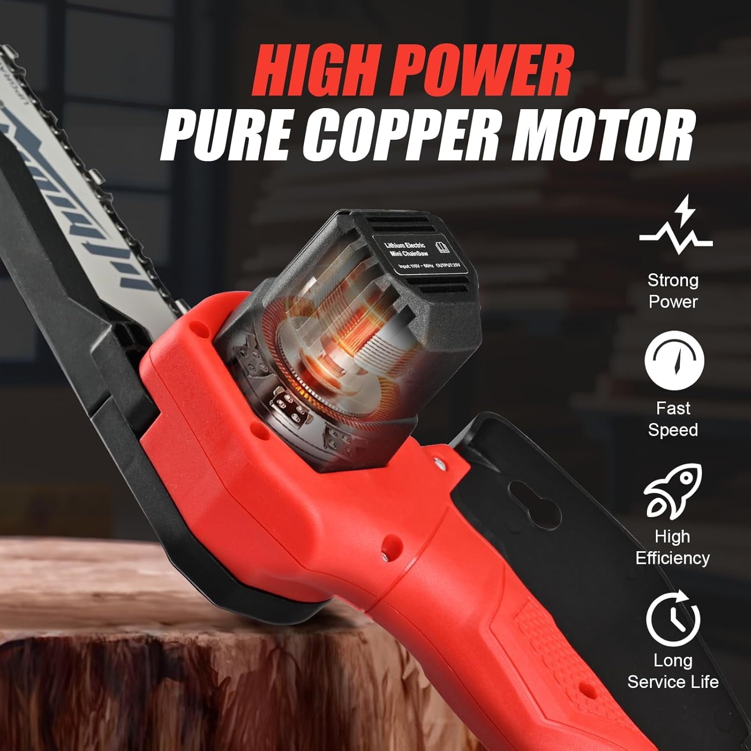 Cordless Mini Chainsaw One-Hand Handheld Electric Portable Chainsaw for Cutting Wood Trimming and Woodworking