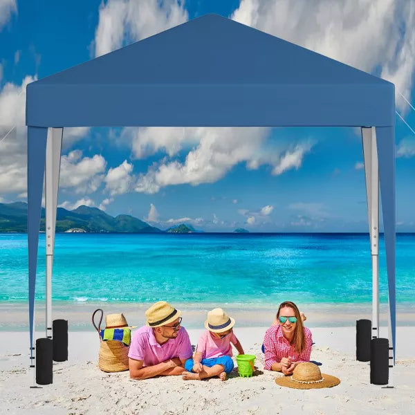 SUGIFT 10ftx10ft? Pop Up Canopy Tent,Easy Setup Instant Canopy with Carry Bag for Backyard Home Party Outdoor Events, Blue