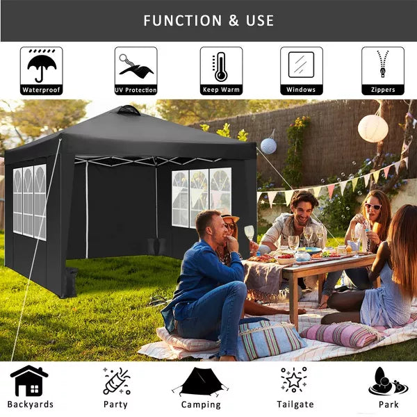 SUGIFT 10ft x 10ft Straight Leg Pop-up Canopy Tent Outdoor Canopy Shelter