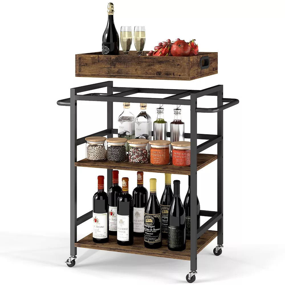 SUGIFT 3 Tier Rolling Kitchen Cart