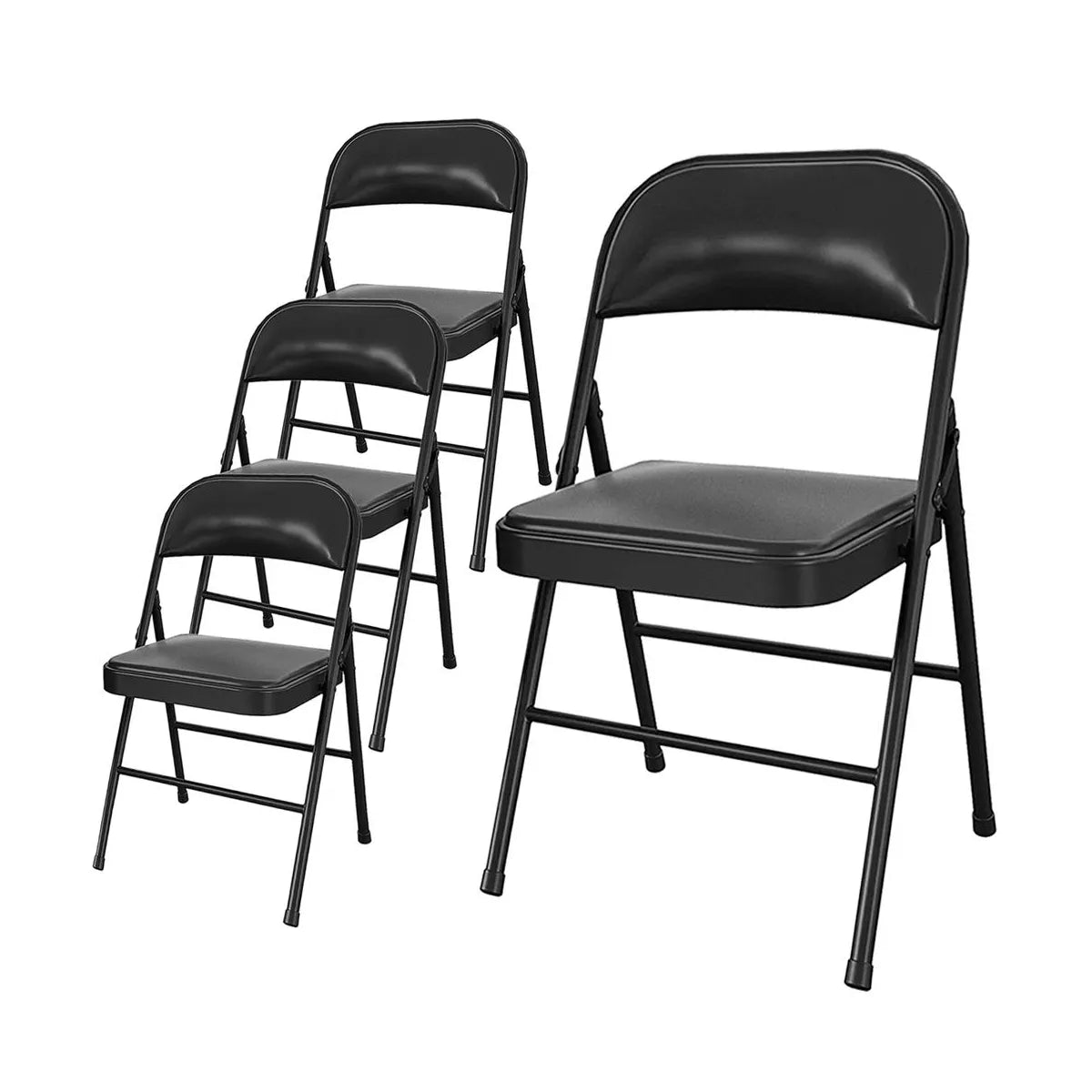 SUGIFT 4 Pack Folding Chair, Set of 4, Black