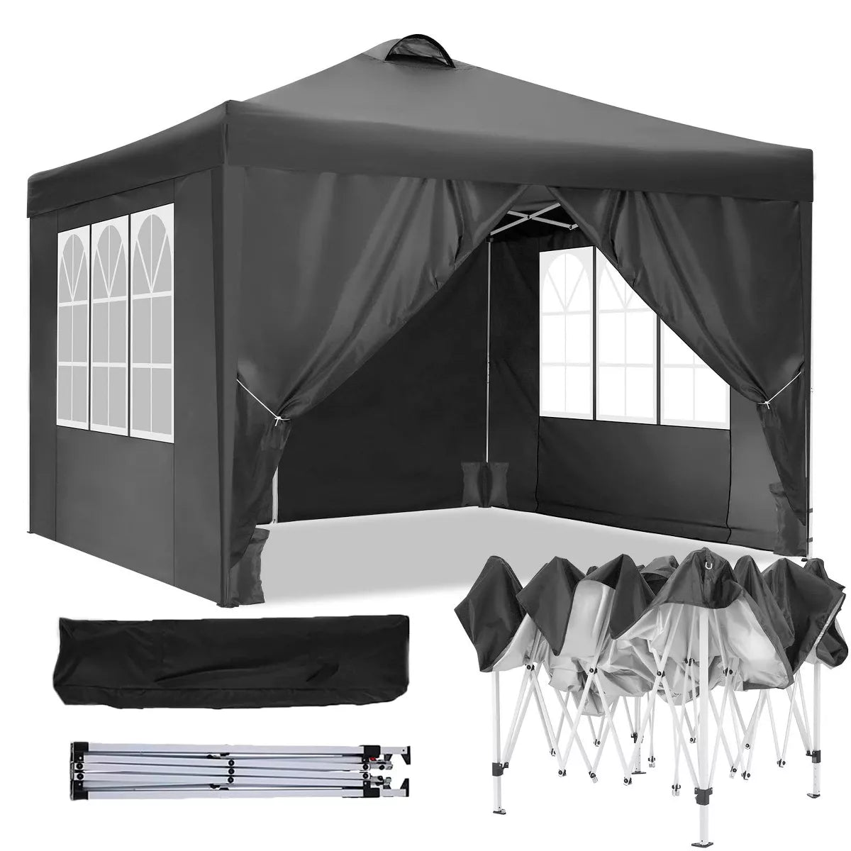 SUGIFT 10ft x 10ft Straight Leg Pop-up Canopy Tent Outdoor Canopy Shelter