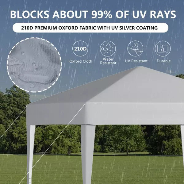 SUGIFT 10ftx10ft? Pop Up Canopy Tent,Easy Setup Instant Canopy with Carry Bag for Backyard Home Party Outdoor Events, White