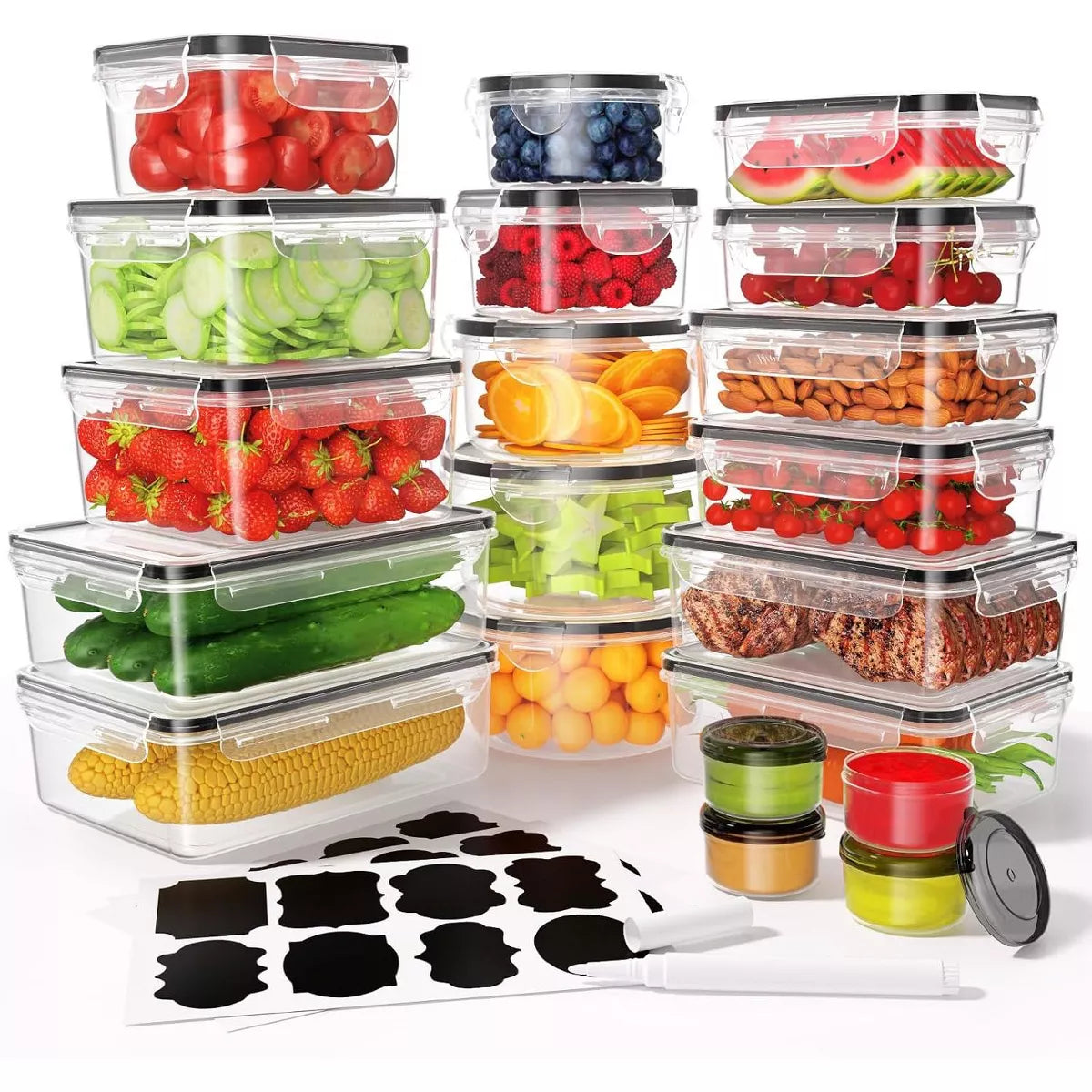 SUGIFT 24 PCS Food Storage Containers with Lids Airtight