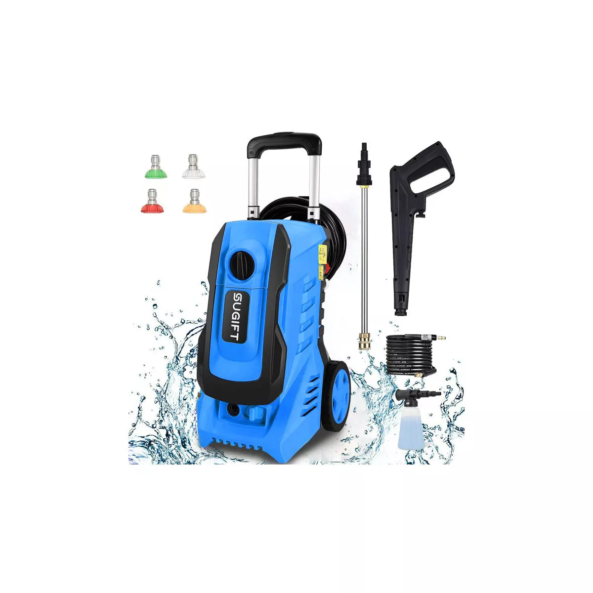 SUGIFT 3300PSI Electric Pressure Washer 2.0GPM Max, Blue