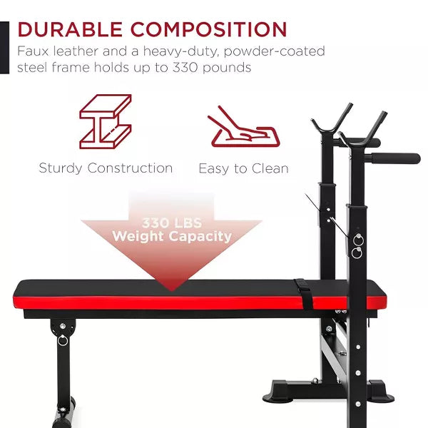 SUGIFT Adjustable Weight Bench Multi-Function Foldable Workout Bench Strength Training Equipment for Home and Gym