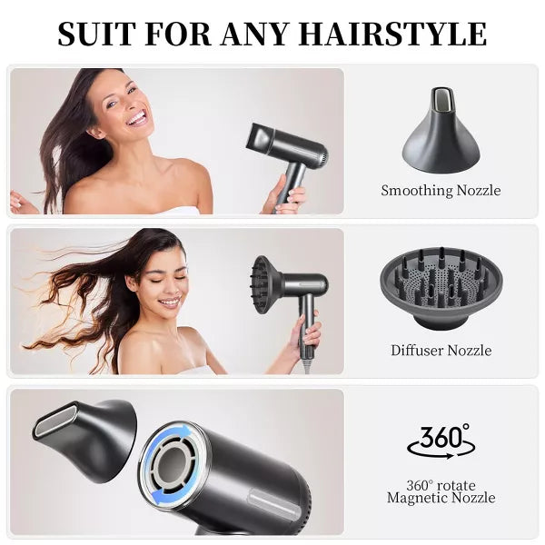 SUGIFT 1600W High Speed Ionic Blow Dryer with Diffuser