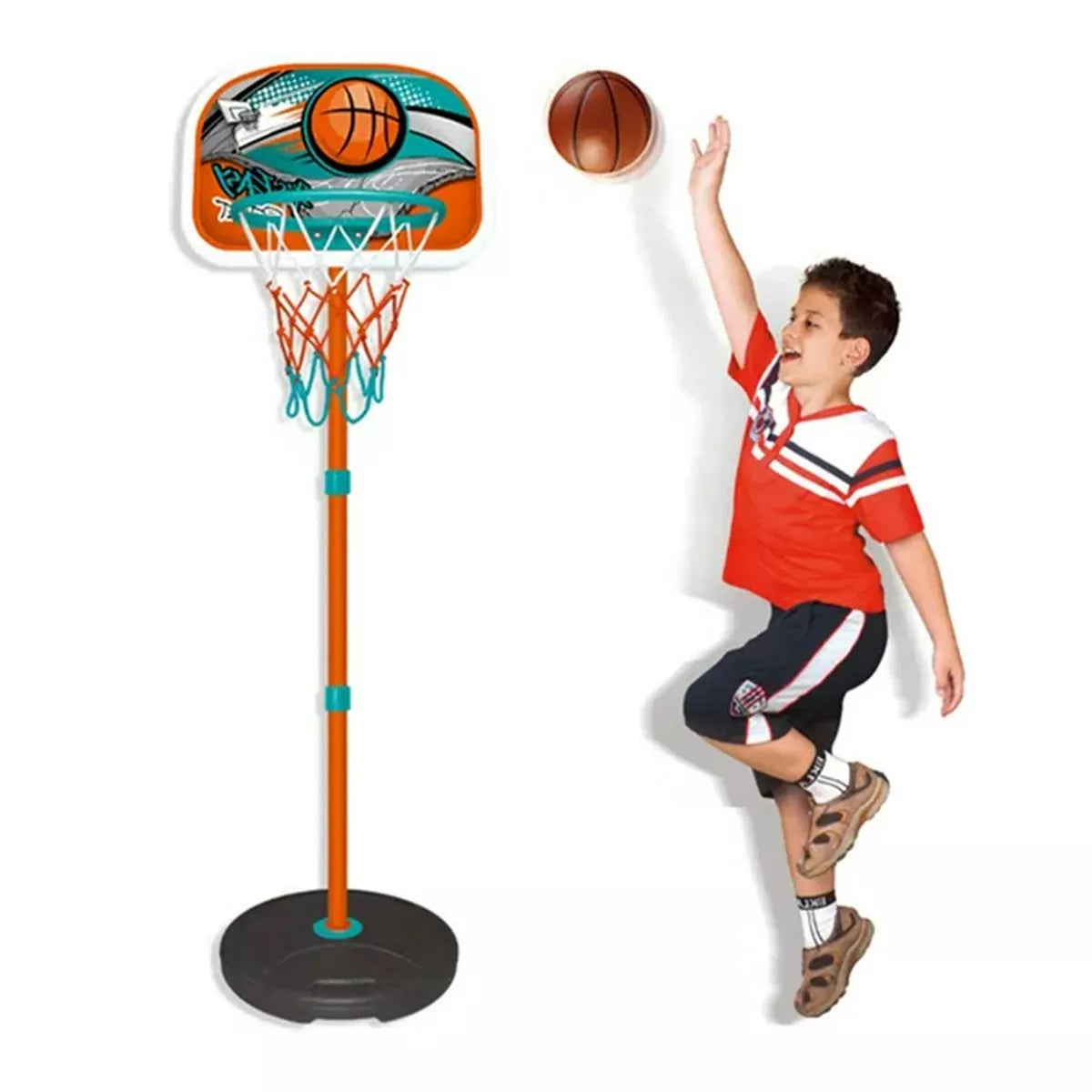 SUGIFT Height Adjustable Toy Basketball Hoop System for kids with Baskteball