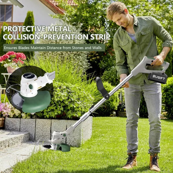 SUGIFT 21V Cordless Weed Wacker Electric String Trimmer and Edger