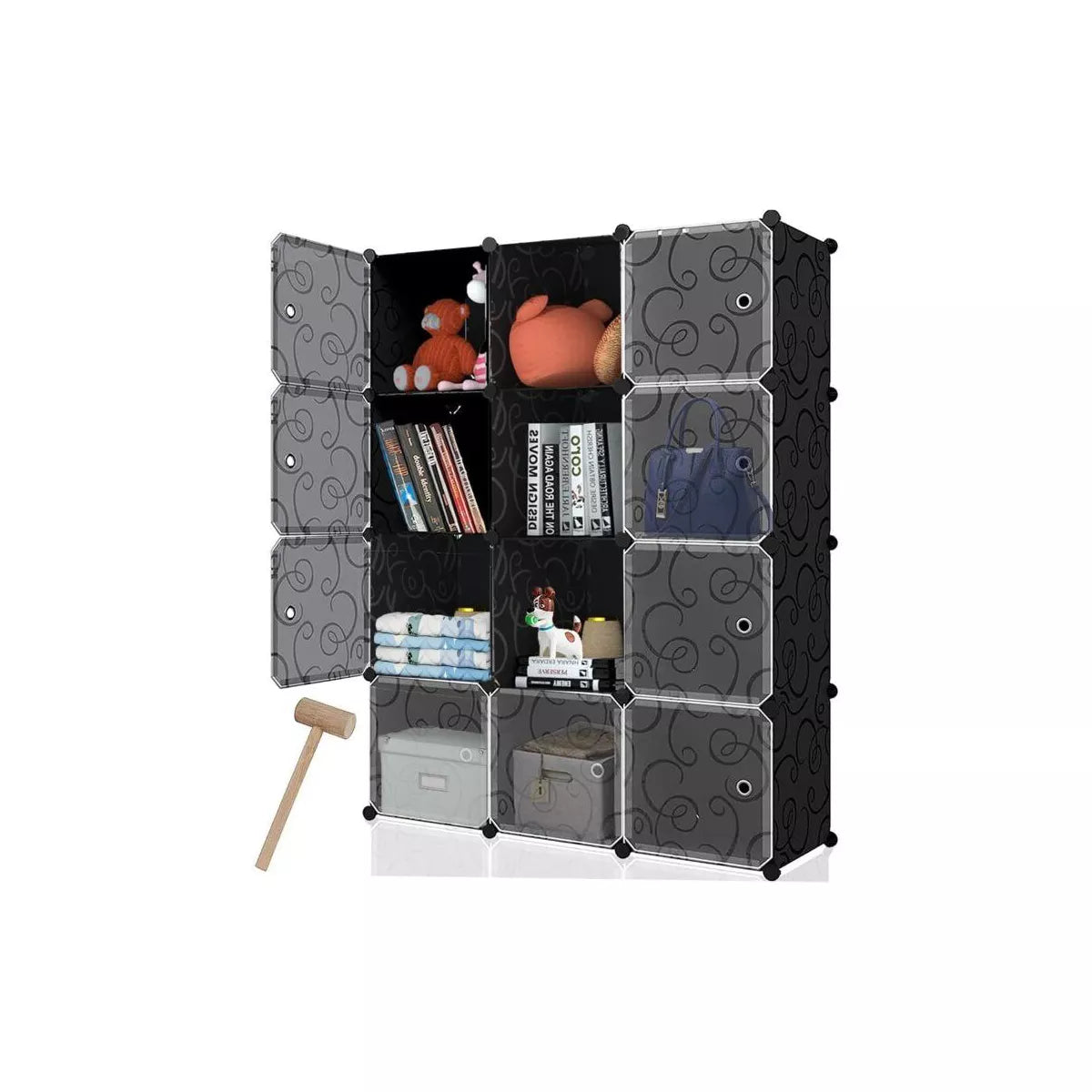 SUGIFT 12 Cube Storage Organizer with Doors