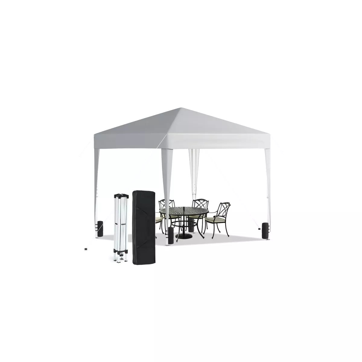 SUGIFT 10ftx10ft? Pop Up Canopy Tent,Easy Setup Instant Canopy with Carry Bag for Backyard Home Party Outdoor Events, White