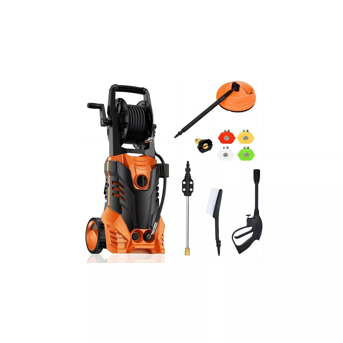SUGIFT 3000PSI Electric Pressure Washer Cleaner 2.0 GPM with Hose Reel, Orange