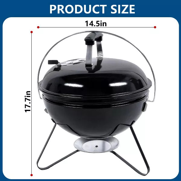 SUGIFT 14-Inch Portable Outdoor Charcoal Grill, Black