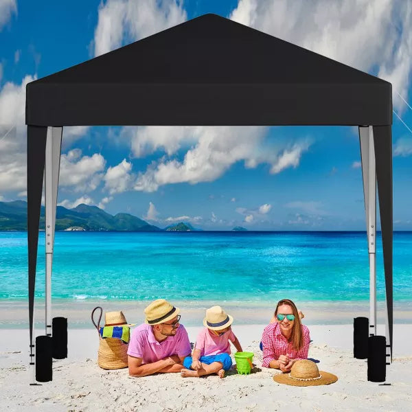 SUGIFT 10ftx10ft? Pop Up Canopy Tent,Easy Setup Instant Canopy with Carry Bag for Backyard Home Party Outdoor Events, Black