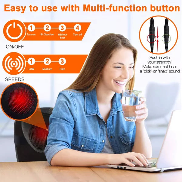 SUGIFT Shiatsu Heating Neck and Back Massager Pillow
