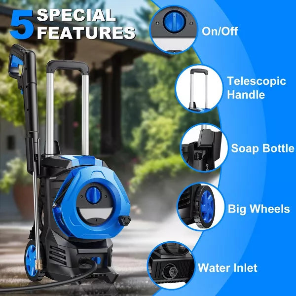 SUGIFT 3300 PSI Electric Pressure Washer with 4 Nozzles, Blue