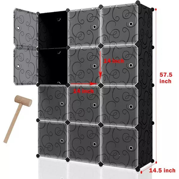 SUGIFT 12 Cube Storage Organizer with Doors