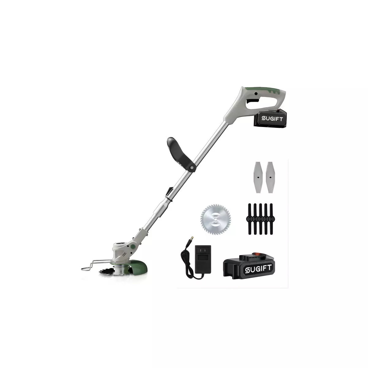 SUGIFT 21V Cordless Weed Wacker Electric String Trimmer and Edger