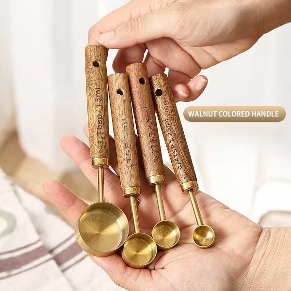 SUGIFT 8 Piece Gold Measuring Cups and Spoons