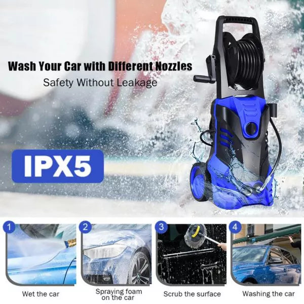 SUGIFT 3000PSI Electric Pressure Washer Cleaner 2.0 GPM with Hose Reel, Blue