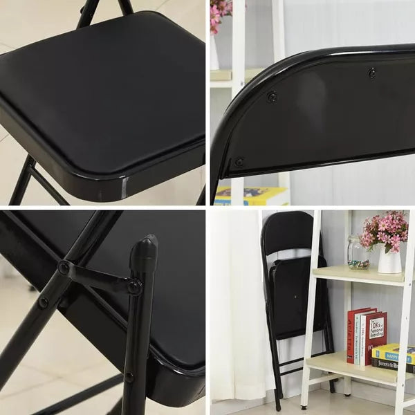SUGIFT 4 Pack Folding Chair, Set of 4, Black