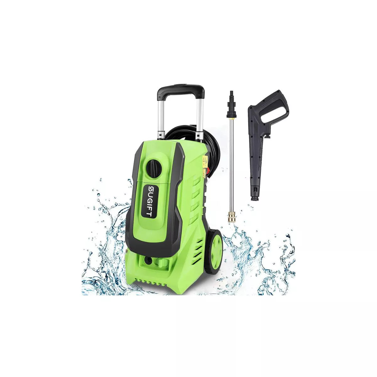 SUGIFT 3300PSI Electric Pressure Washer 2.0GPM Max, Green