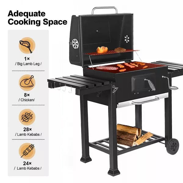 SUGIFT 24-inch Charcoal Grill, Black