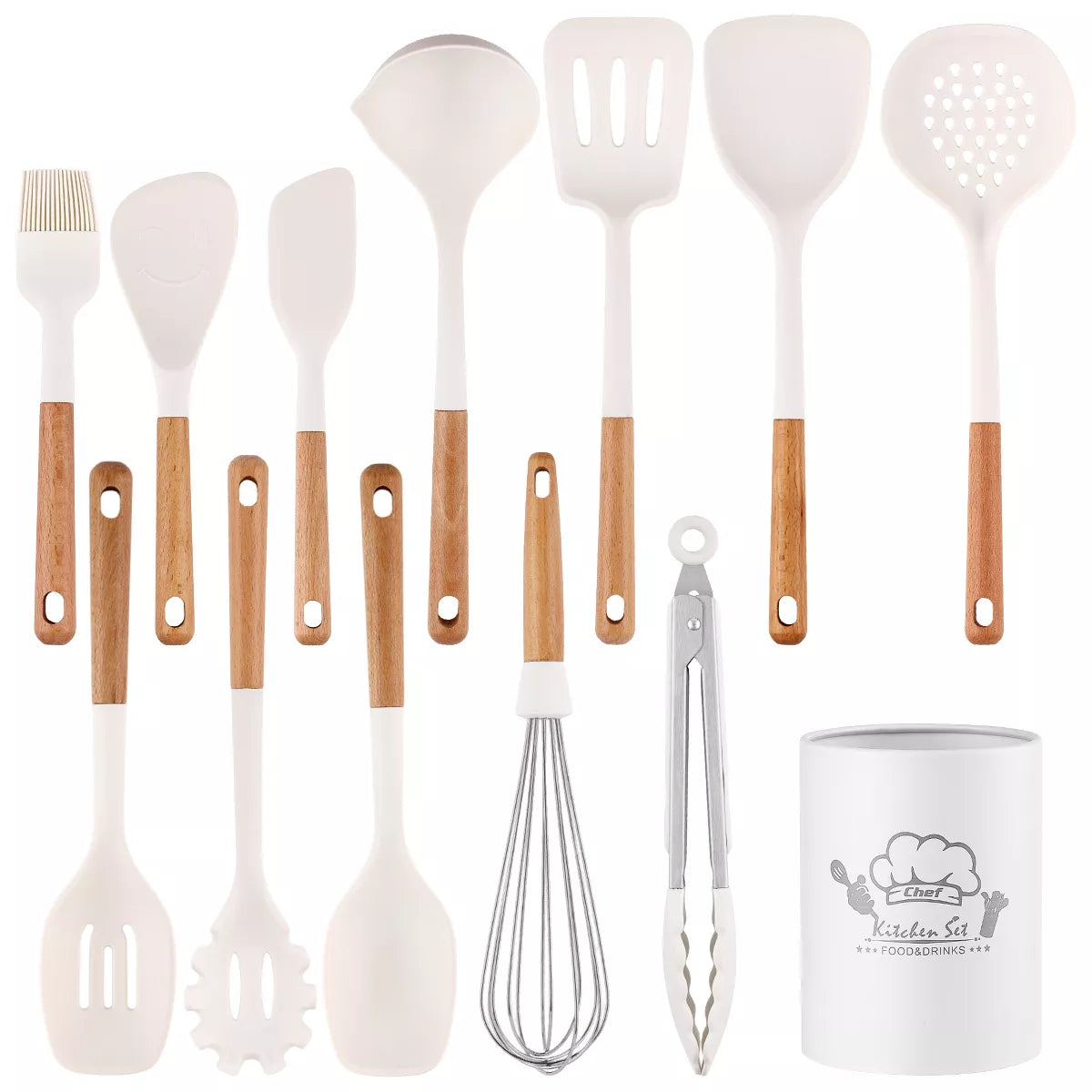 SUGIFT 13 Piece Silicone Cooking Utensils Set