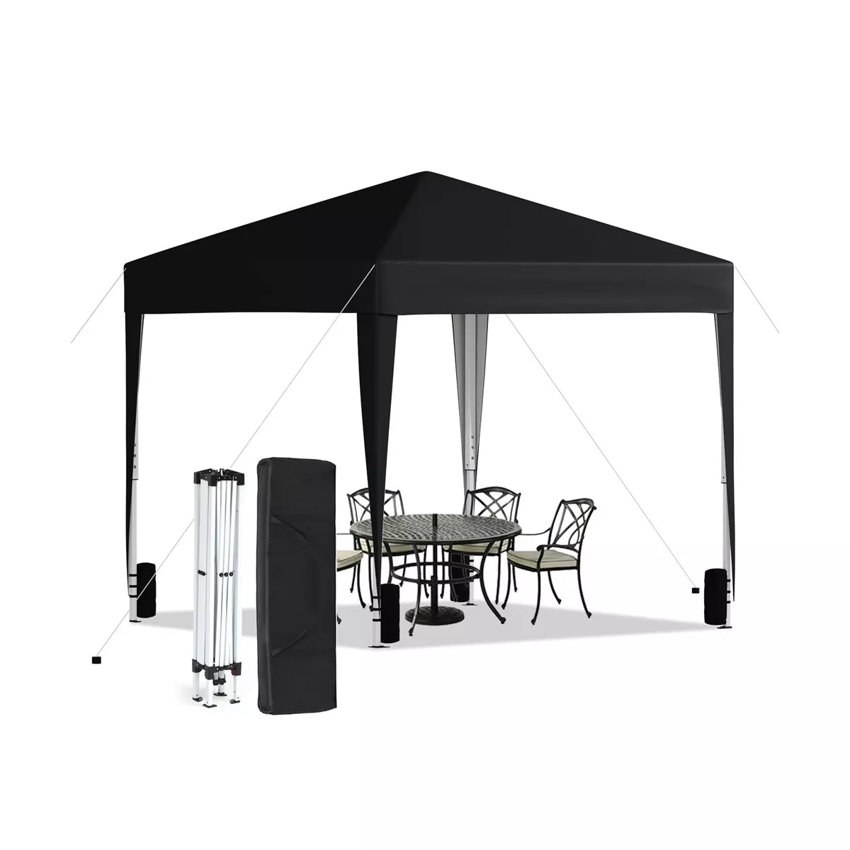 SUGIFT 10ftx10ft? Pop Up Canopy Tent,Easy Setup Instant Canopy with Carry Bag for Backyard Home Party Outdoor Events, Black