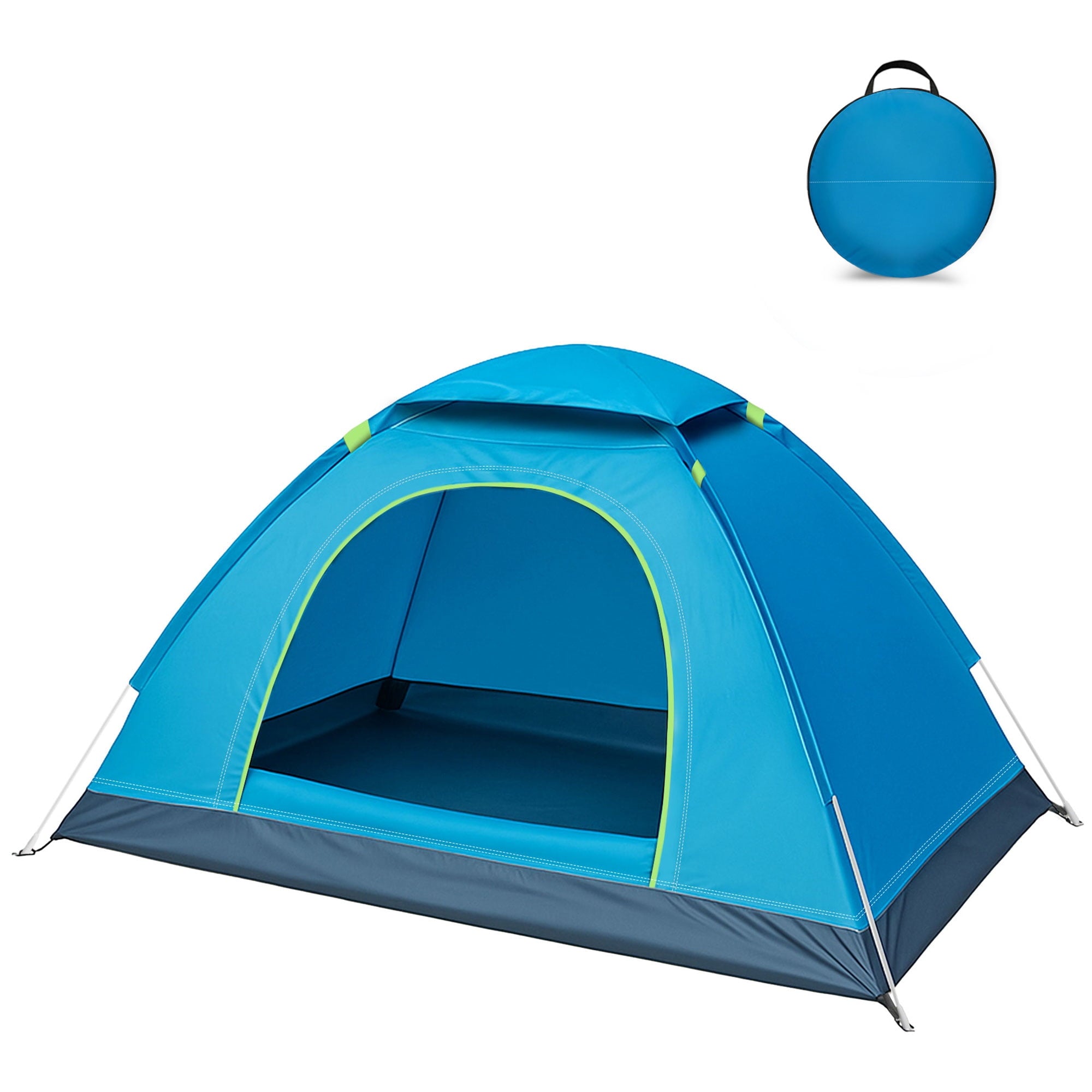 SUGIFT 2-Person Camping Tent with Carry Bag Waterproof Dome Automatic Pop-Up Outdoor Tent for BeachTraveling Hiking Camping Hunting Blue