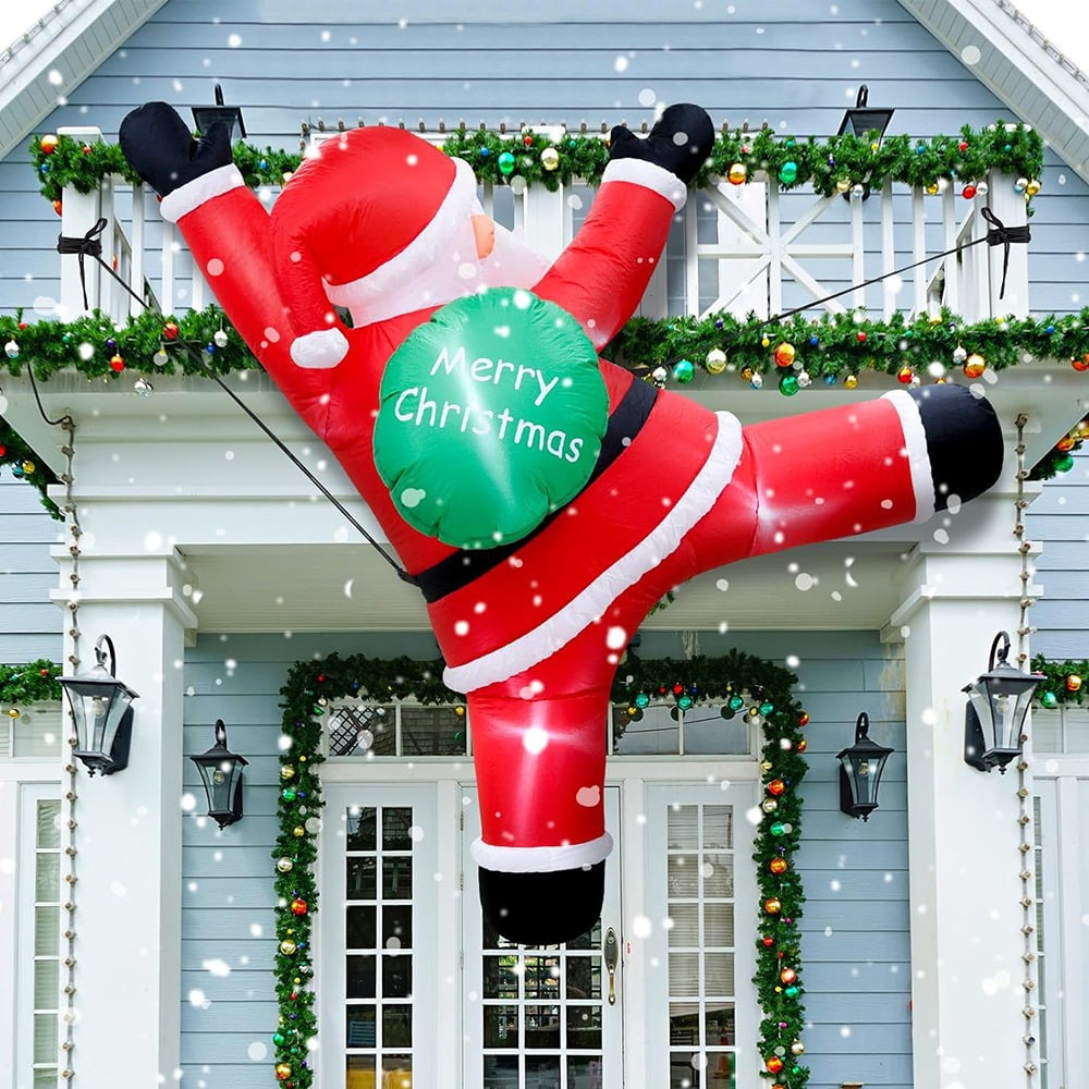 Lighted Christmas Inflatable Santa 7 Foot Tall