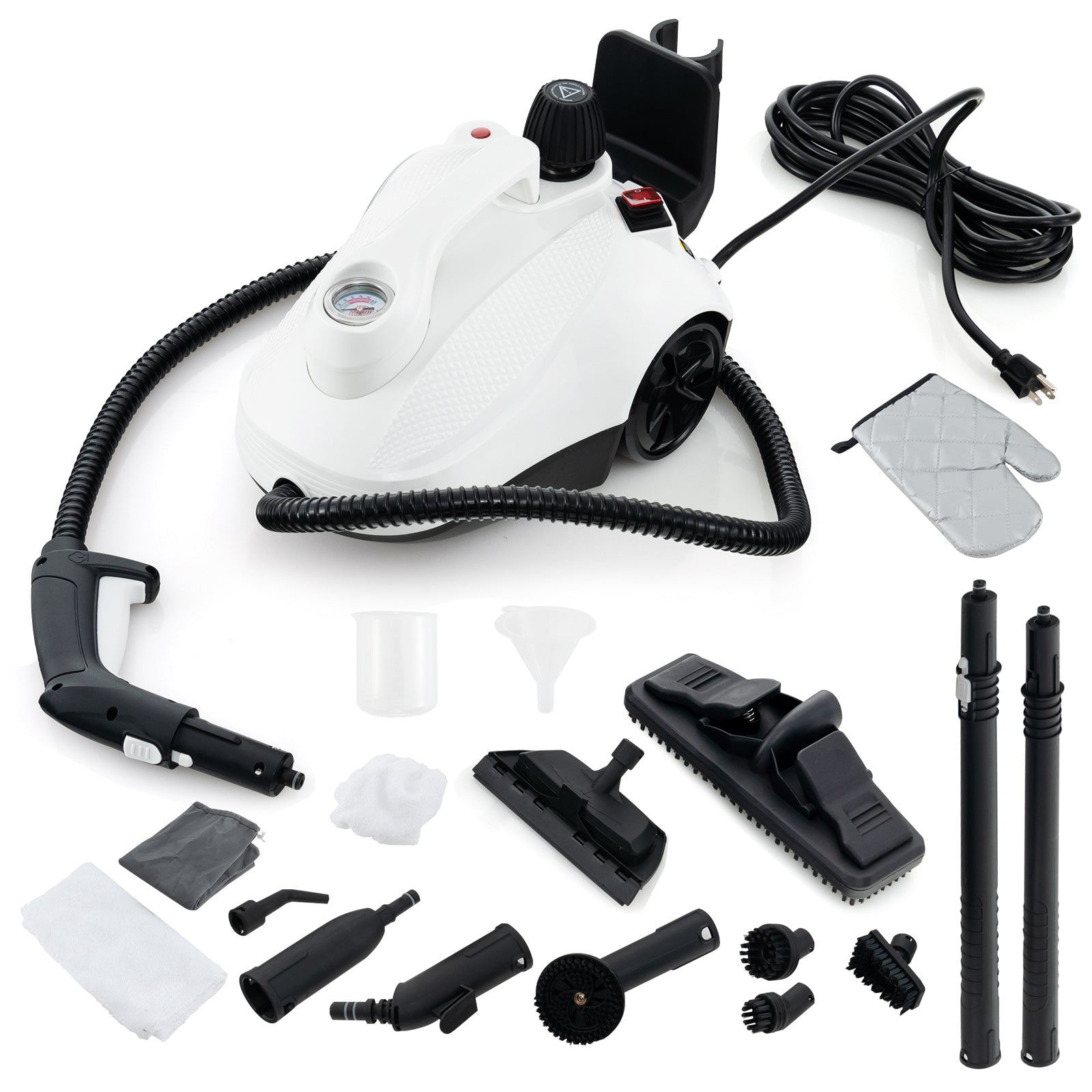 Multipurpose Steam Cleaner 1800W Portable Household Steamer with 61 oz Tank-Gray & White