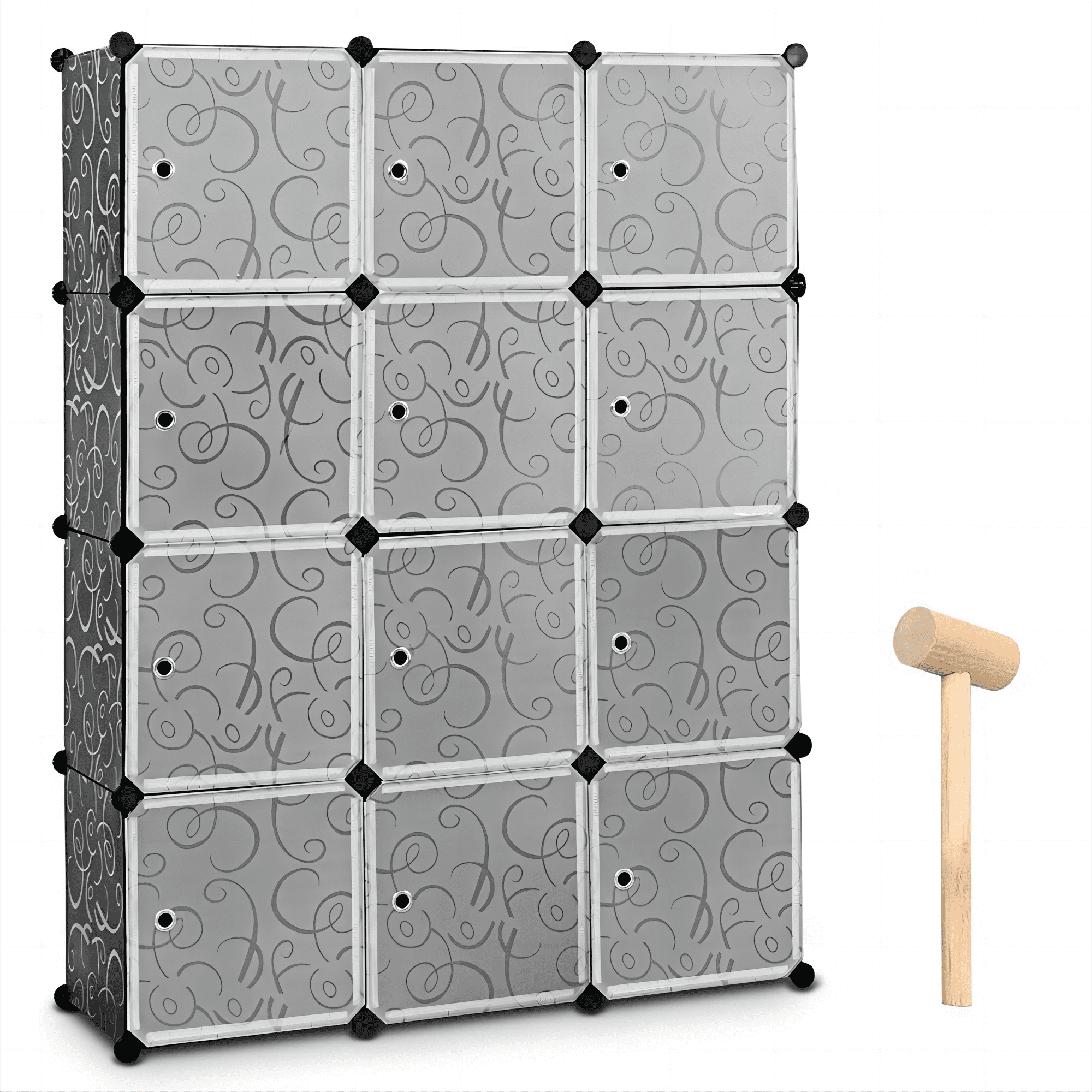 SUGIFT 12 Cube Portable Closet Storage Organizer DIY Clothes Wardrobe Cabinet W/Doors