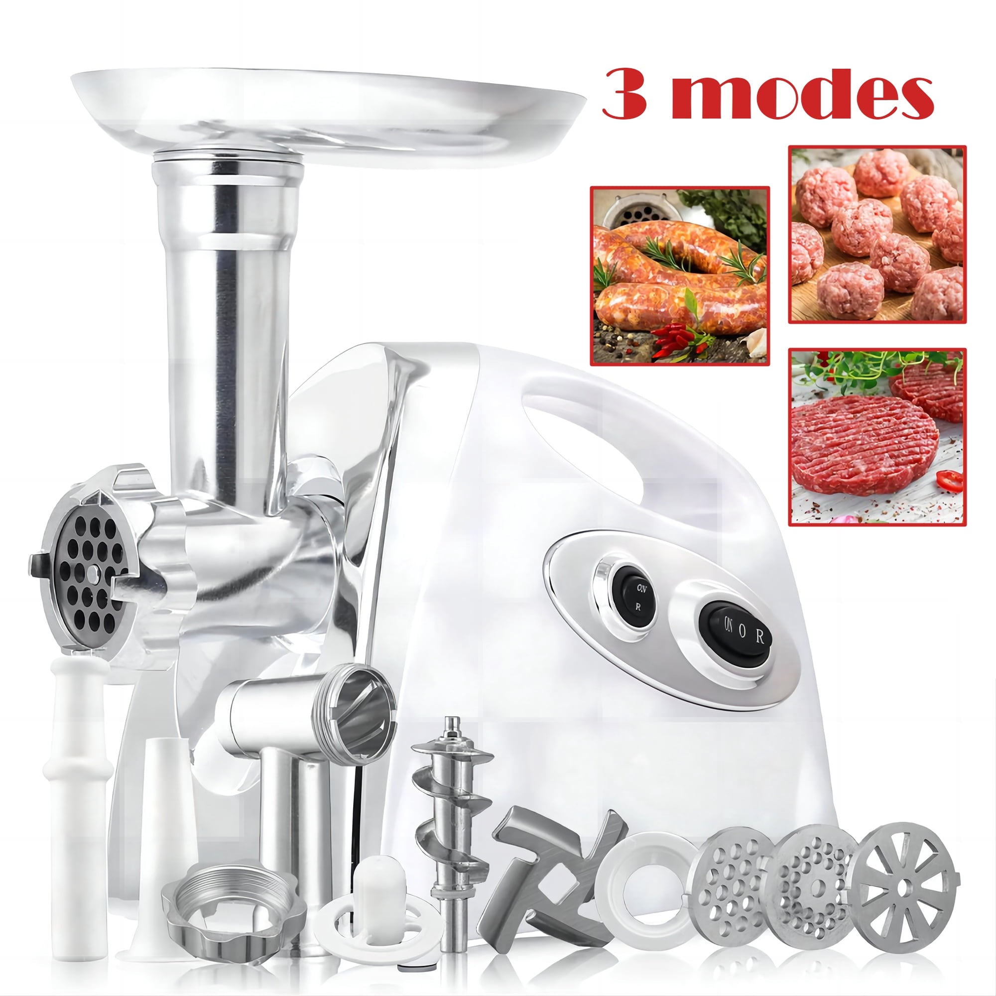 SUGIFT 1200W Electric Meat Grinder with Sausage Kit and 3 Grinder Plates, Sausage Stuffer Maker