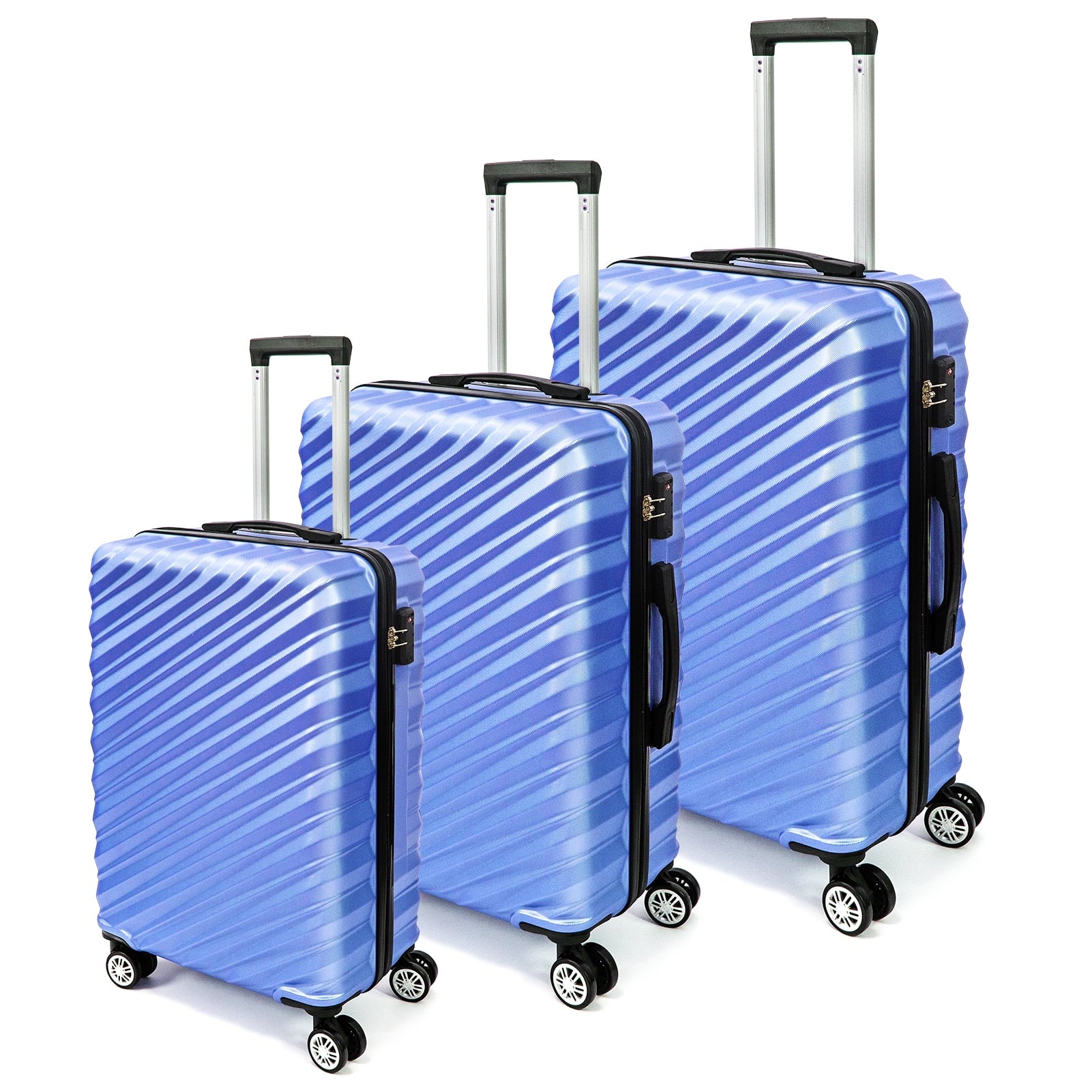 SUGIFT 3 Piece Luggage set with TSA Lock Spinner Wheel ABS, 20/24/28 Inches