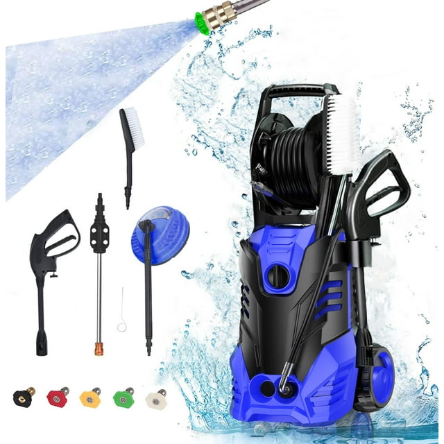 SUGIFT 3000PSI 2.0 GPM Electric Pressure Washer with 5 Quick Spray Nozzle, Blue