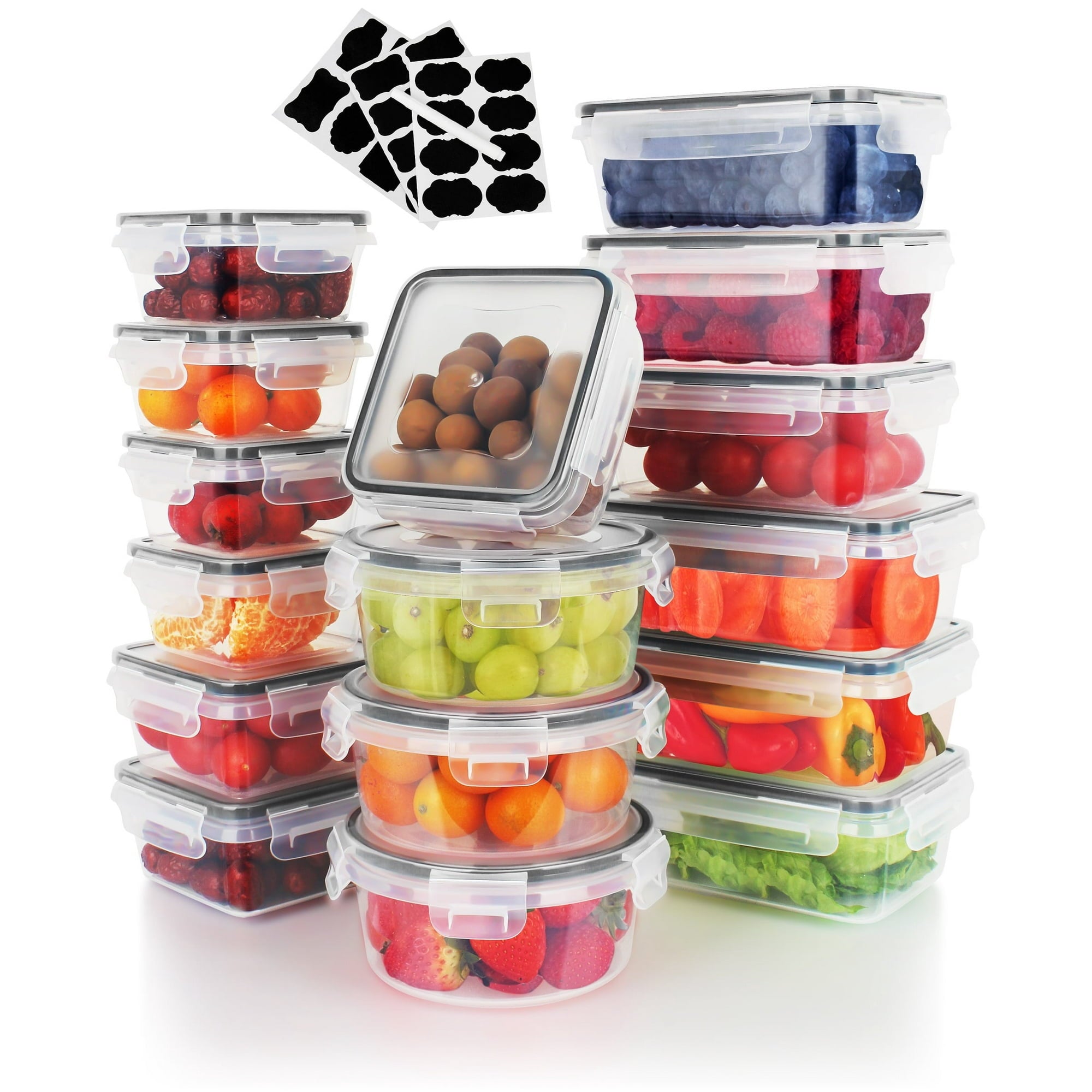SUGIFT 32 Pcs Airtight Food Storage Containers Set with Lids, Clear Ki