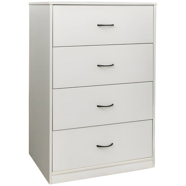 SUGIFT 4 Drawer Dresser for large space Wood Storage Cabinet for Living Room Chest of Drawers with Metal Handle for Bedroom Grey