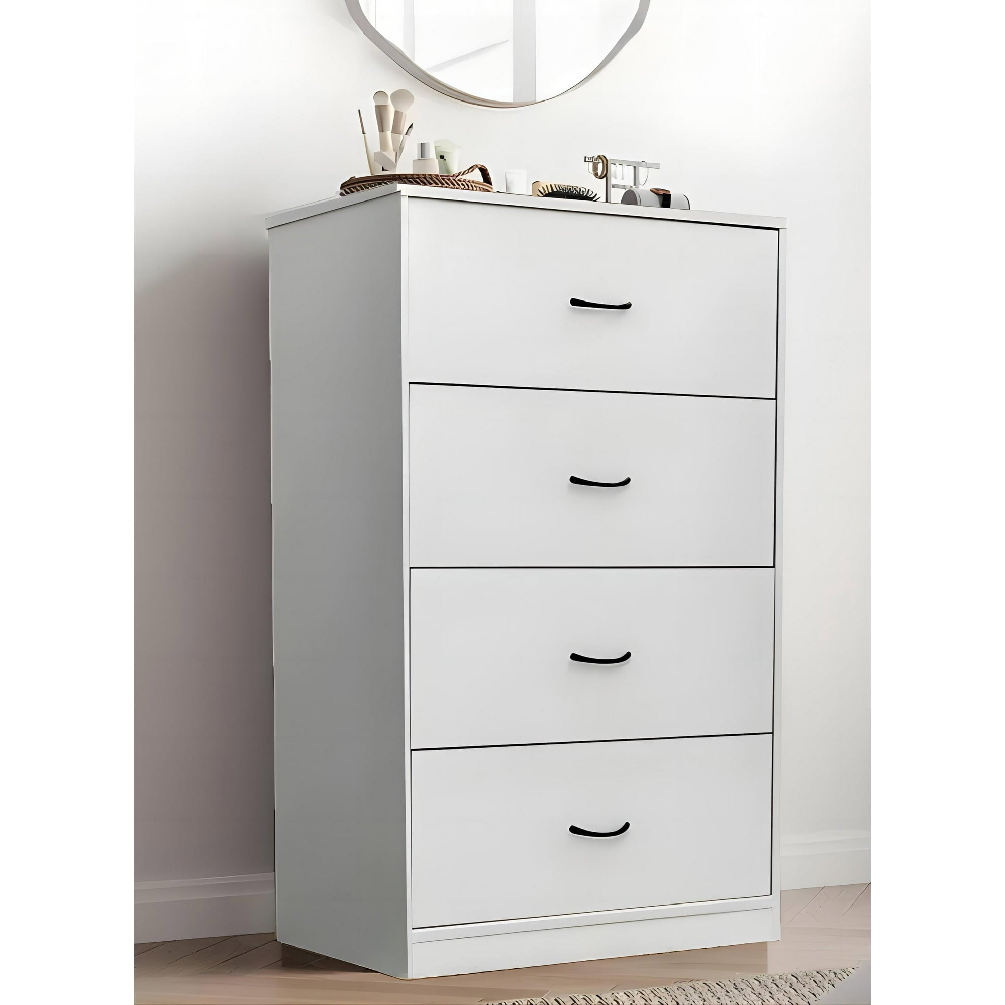 SUGIFT 4 Drawer Wood Dressers for Bedroom, Light Gray