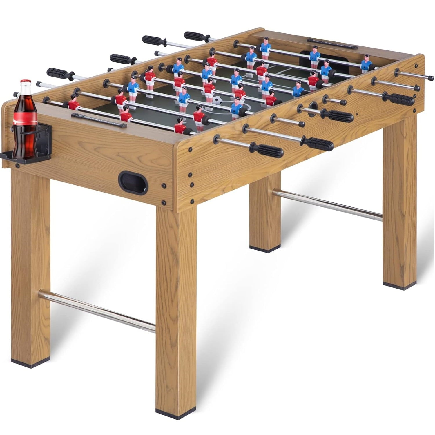 SUGIFT 48in Foosball Table Competition Sized Soccer Table w 2 Balls 2 Cup Holders 24ft for Kids Adults Suit for 4 Players Football Table for Home Game Room Arcade
