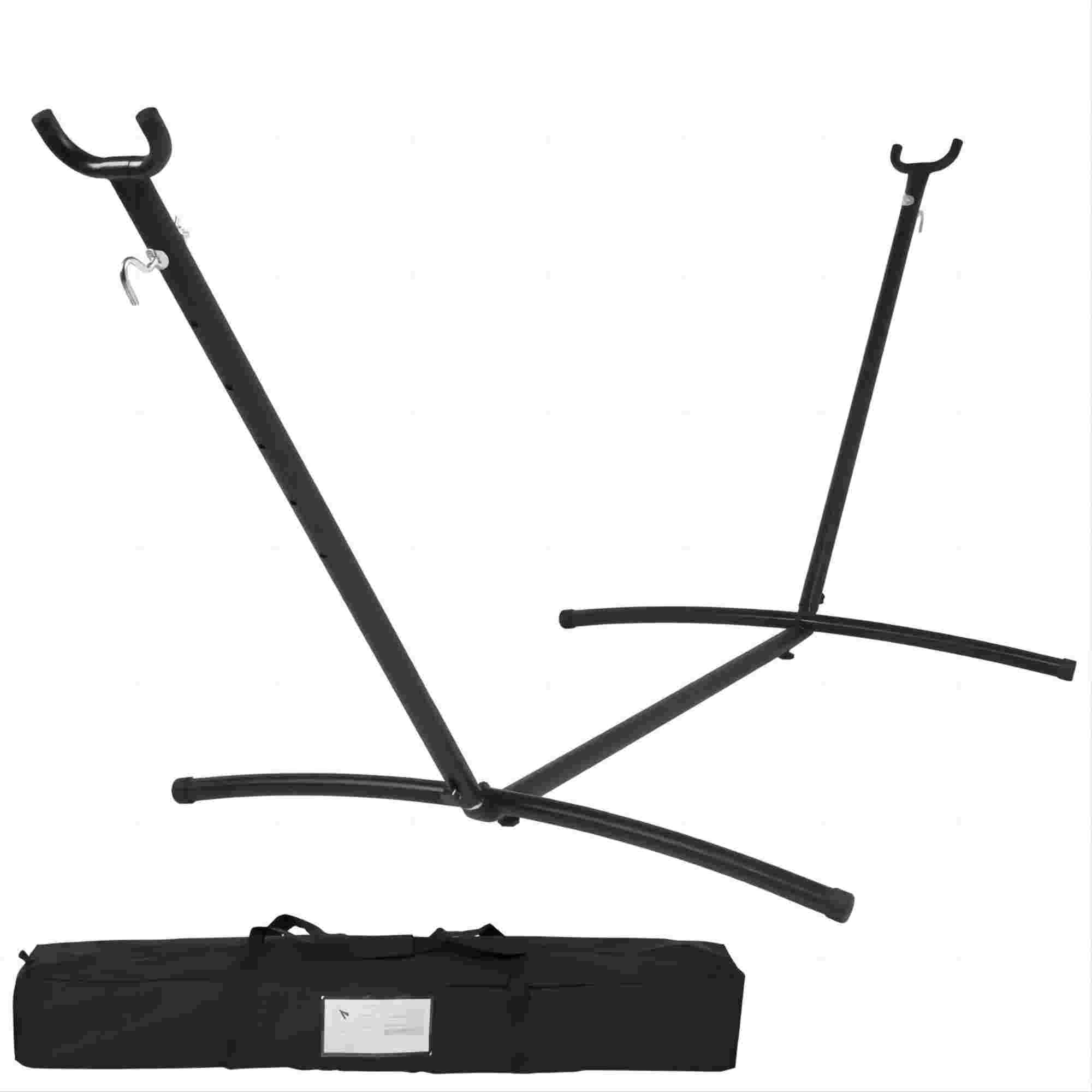 SUGIFT 500lbs 9ft Portable Heavy-Duty Steel Hammock Stand with Carrying Case, Black
