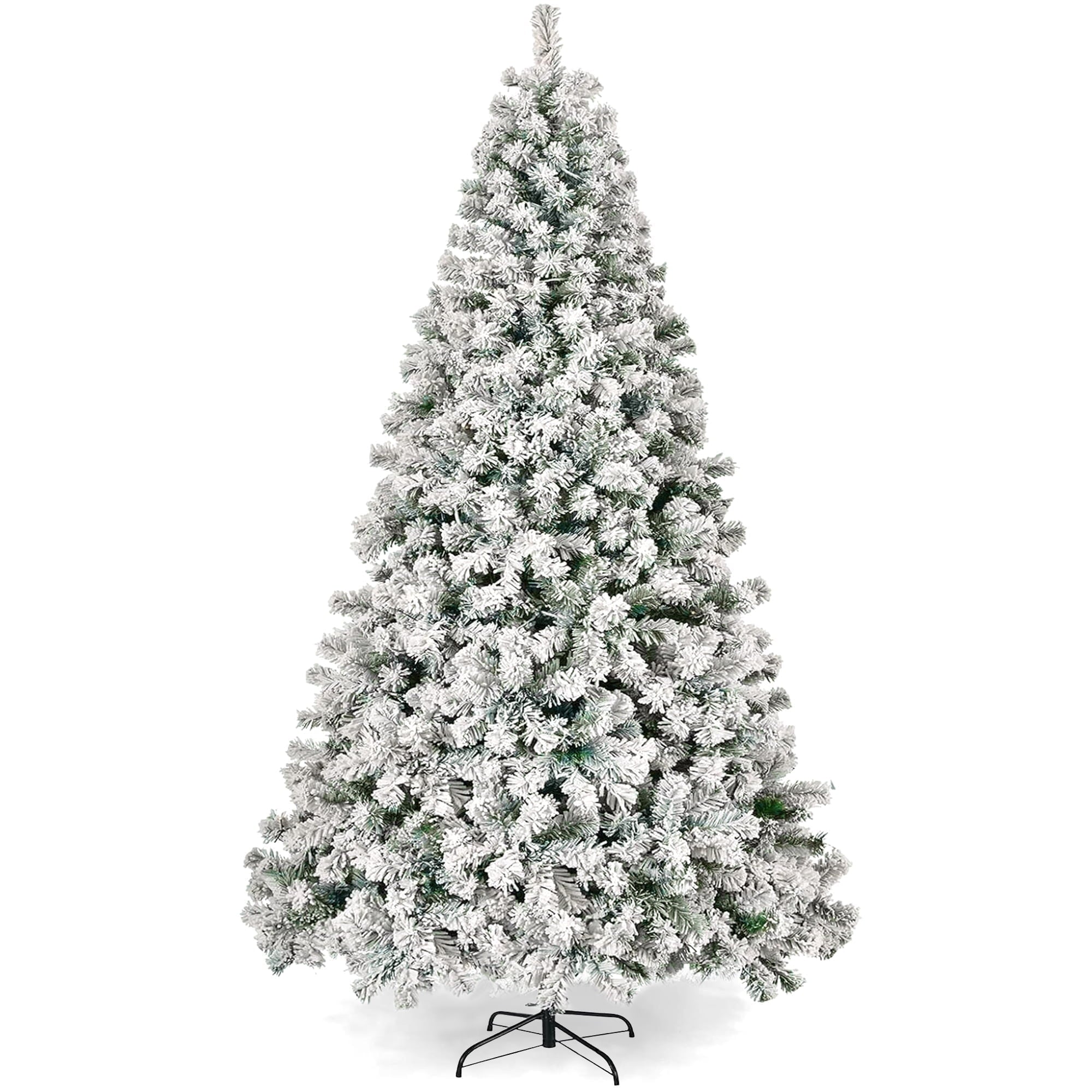 SUGIFT 7.5ft Snow Flocked Christmas Tree Unlit Holiday Decor
