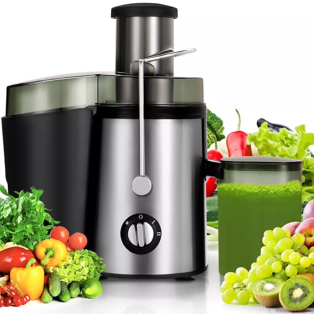 SUGIFT Electric Juicer Centrifugal Juicer Extractor 2 Speed for Whole Fruit and Vegetable Silver and Black