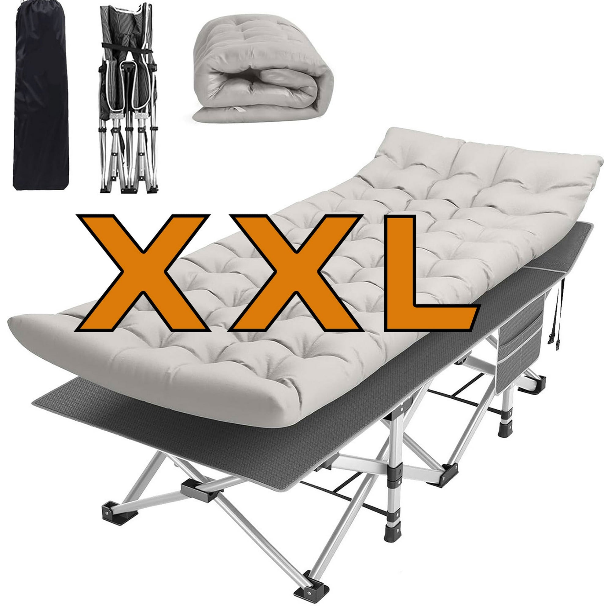 SUGIFT Folding Camping Cot 32 XXL Adult widen Folding Bad for Portable Folding Bed with Mattress and Carry Bag